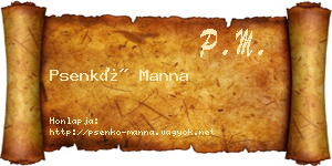 Psenkó Manna névjegykártya