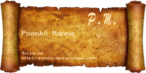 Psenkó Manna névjegykártya